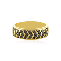 Black Diamond Silver Ring