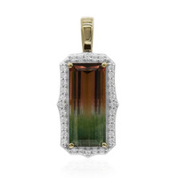 9K Bi Colour Tourmaline Gold Pendant