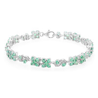 Zambian Emerald Silver Bracelet