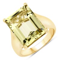 Lemon Quartz Silver Ring