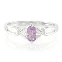 Unheated Ceylon Purple Sapphire Silver Ring