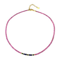 Pink Sapphire Silver Necklace (Riya)