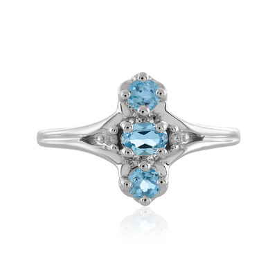 Swiss Blue Topaz Silver Ring