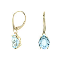 9K Sky Blue Topaz Gold Earrings