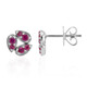 Burmese Ruby Silver Earrings (Pallanova)