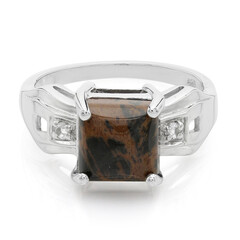 Mahogany Obsidian Silver Ring