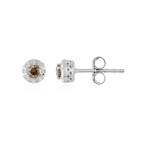 I2 Champagne Diamond Silver Earrings