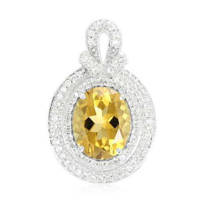 Champagne Quartz Silver Pendant