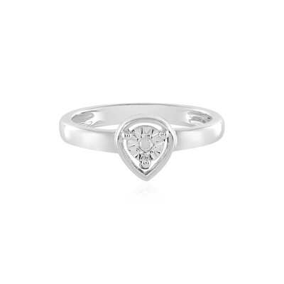 I3 (J) Diamond Silver Ring