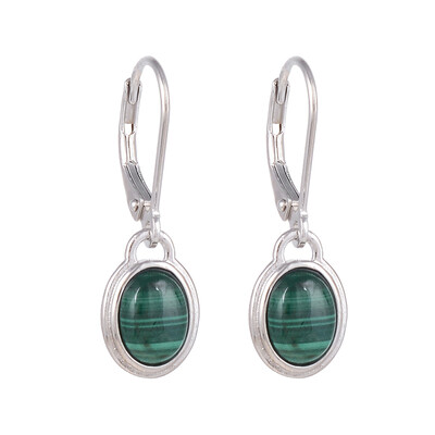 Malachite Silver Earrings