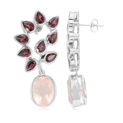 9K Angelandia Rose Quartz Gold Earrings (Annette)