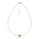 Cognac Baltic Amber Silver Necklace (MONOSONO COLLECTION)