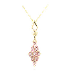 18K Unheated Padparadscha Sapphire Gold Necklace (AMAYANI)