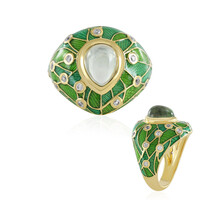 Green Amethyst Silver Ring (Adela Silber)