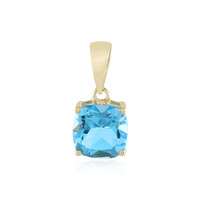 9K Swiss Blue Topaz Gold Pendant