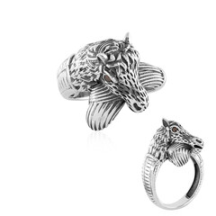 I3 Red Diamond Silver Ring