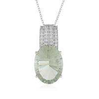 Green Amethyst Silver Necklace