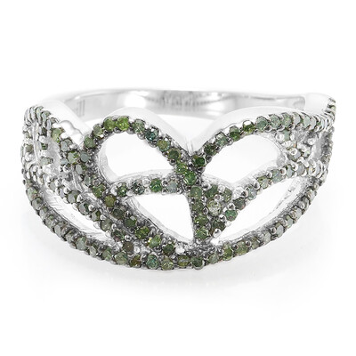 Fancy Diamond Silver Ring
