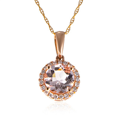 10K AAA Morganite Gold Necklace