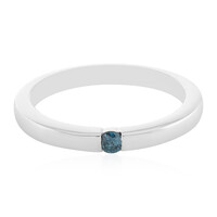 I3 Blue Diamond Silver Ring