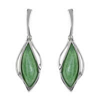 Green Quartz Silver Earrings