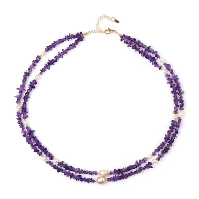 Zambian Amethyst Silver Necklace (Riya)