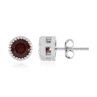 Mozambique Garnet Silver Earrings