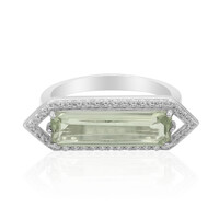 Green Amethyst Silver Ring