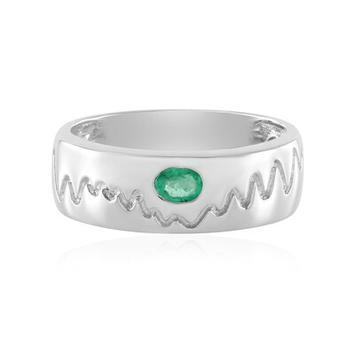 Russian Emerald Silver Ring (de Melo)