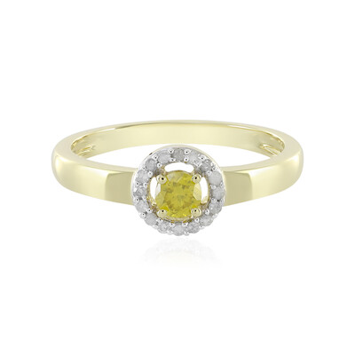 9K I4 Yellow Diamond Gold Ring
