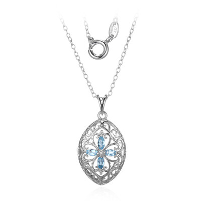 Swiss Blue Topaz Silver Chain