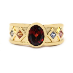 Mozambique Garnet Silver Ring
