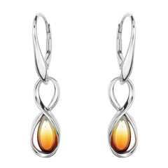 Sunrise Baltic Amber Silver Earrings