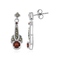 Mozambique Garnet Silver Earrings
