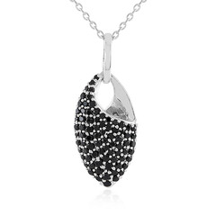 Black Spinel Silver Necklace