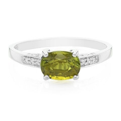 Cuprian Tourmaline Silver Ring