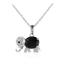 Black Spinel Silver Necklace