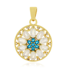 Rainbow Moonstone Silver Pendant