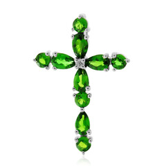 Russian Diopside Silver Pendant