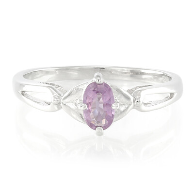 Unheated Ceylon Purple Sapphire Silver Ring