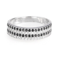 Black Spinel Silver Ring
