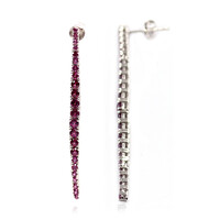 Rhodolite Silver Earrings