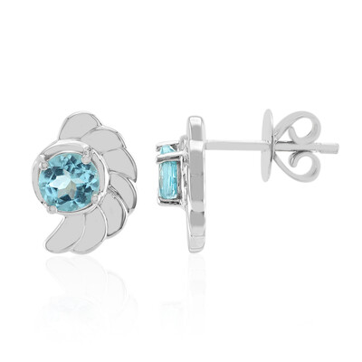 Blue Apatite Silver Earrings (Pallanova)