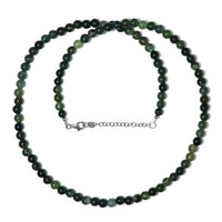 Moss Agate Silver Necklace