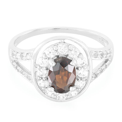 Chocolate Zircon Silver Ring
