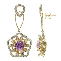 18K AAA Urucum Kunzite Gold Earrings (de Melo)