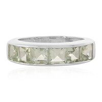 Green Amethyst Silver Ring
