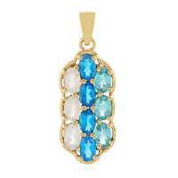 Neon Blue Apatite Silver Pendant
