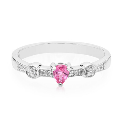 Padparadscha Sapphire Silver Ring