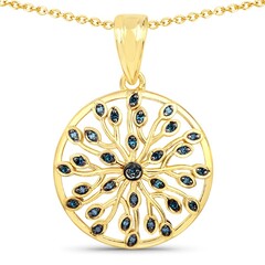 PK Blue Diamond Silver Necklace